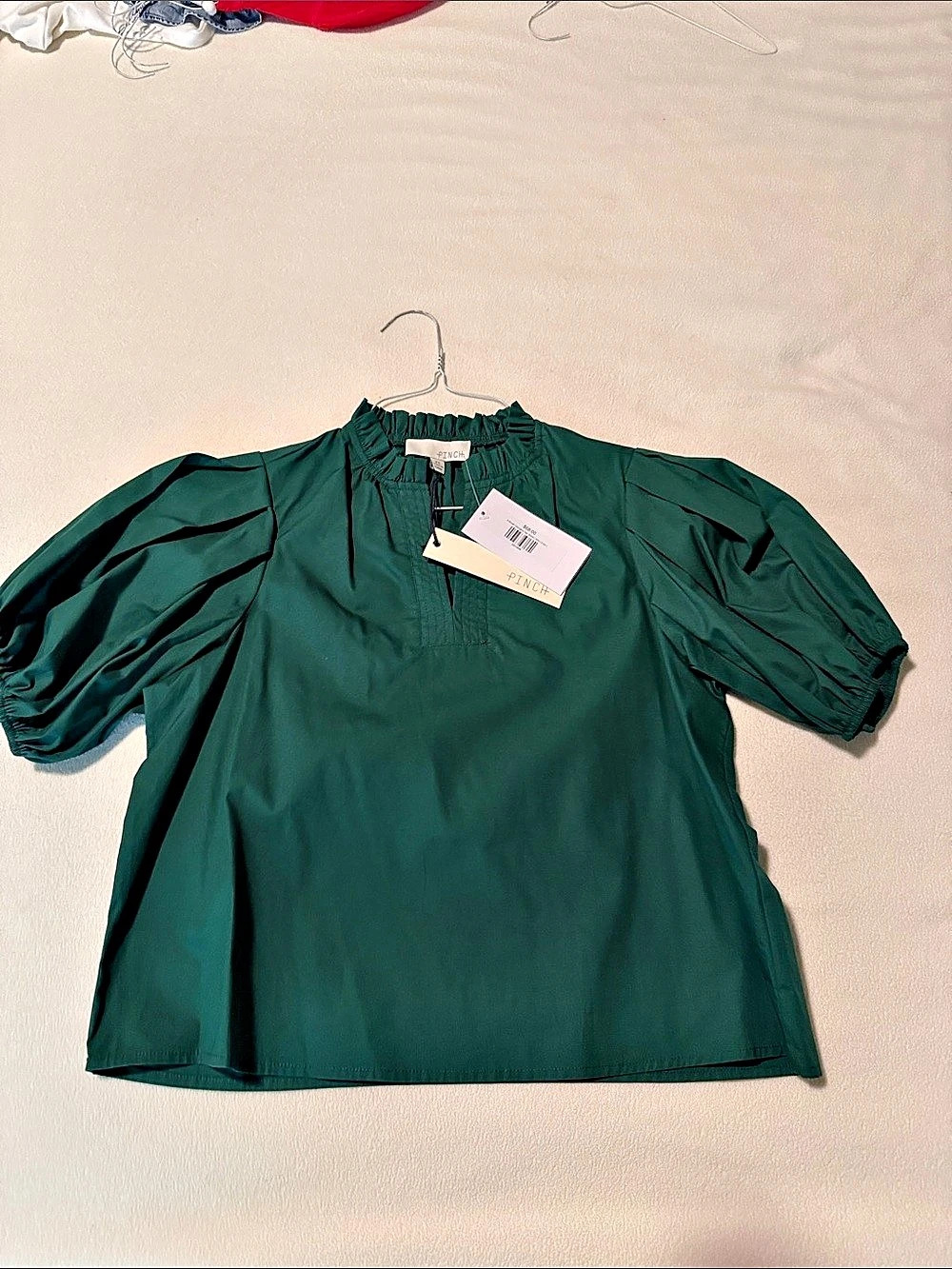 PINCH Georgina Top Green Short Sleeve Blouse Size XS